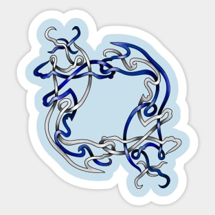 Blue Koi Sticker